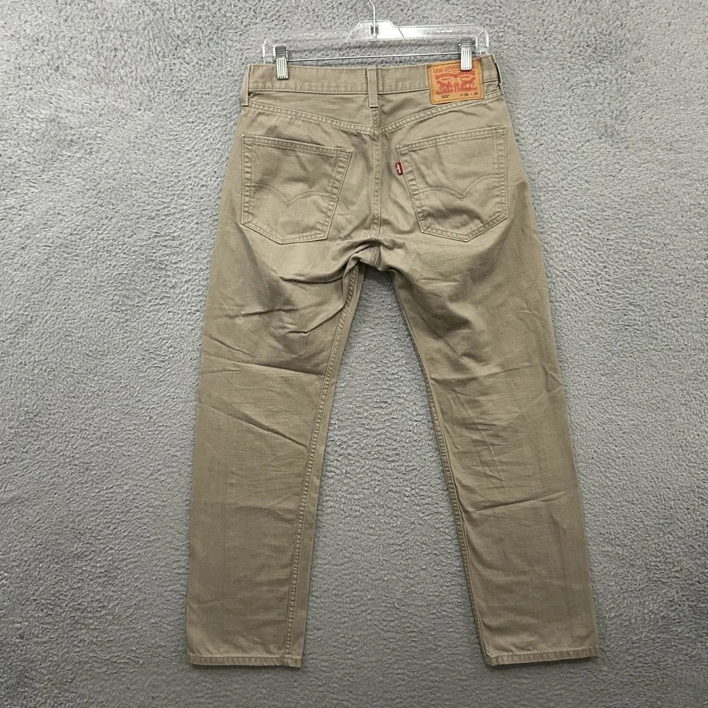 Levis Jeans Mens 31x30 Beige 505 Regular Straight American Work Wear Pants Adult